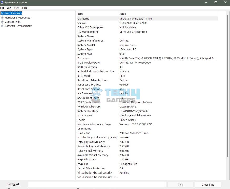 System Information Window To Display Basic Specs Of A PC
