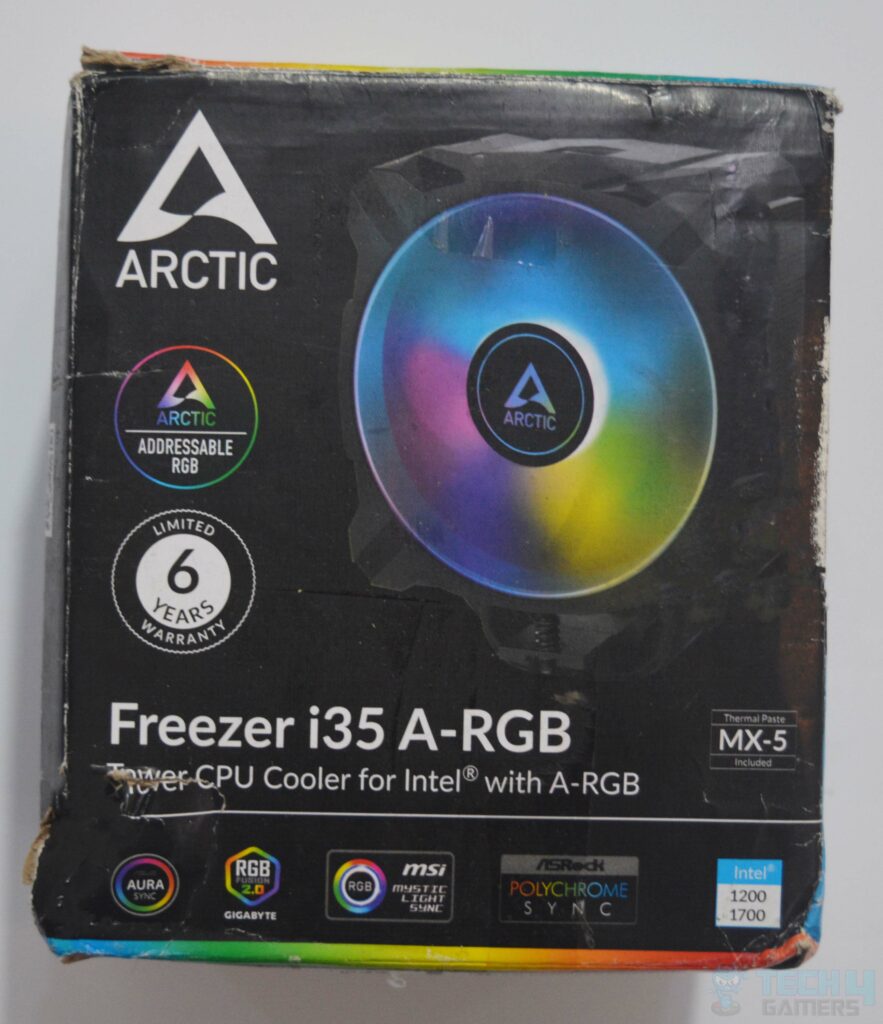 Front Side of the ARCTIC Freezer i35 A-RGB Box