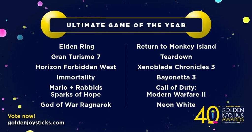 Golden Joystick Ultimate GOTY Nominations