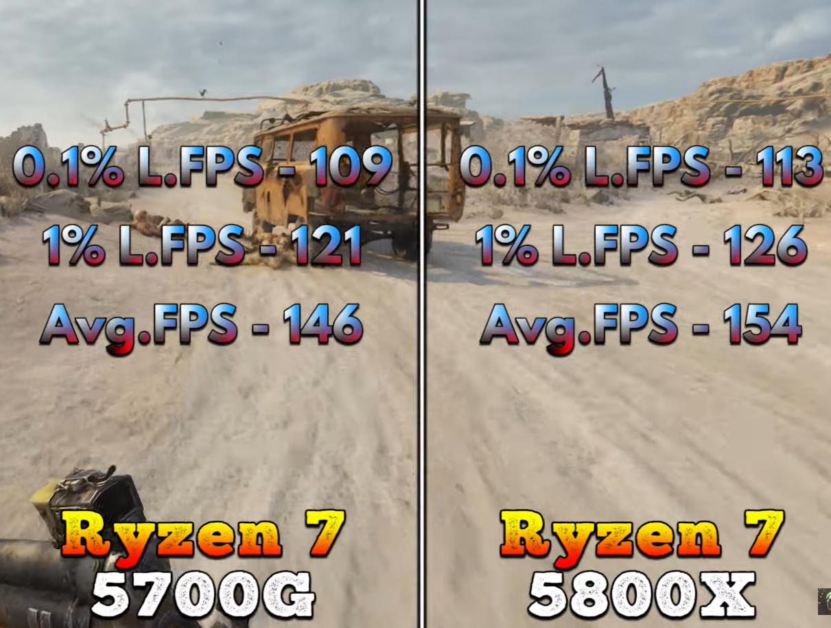 Ryzen 7 5800X vs Ryzen 7 5700G