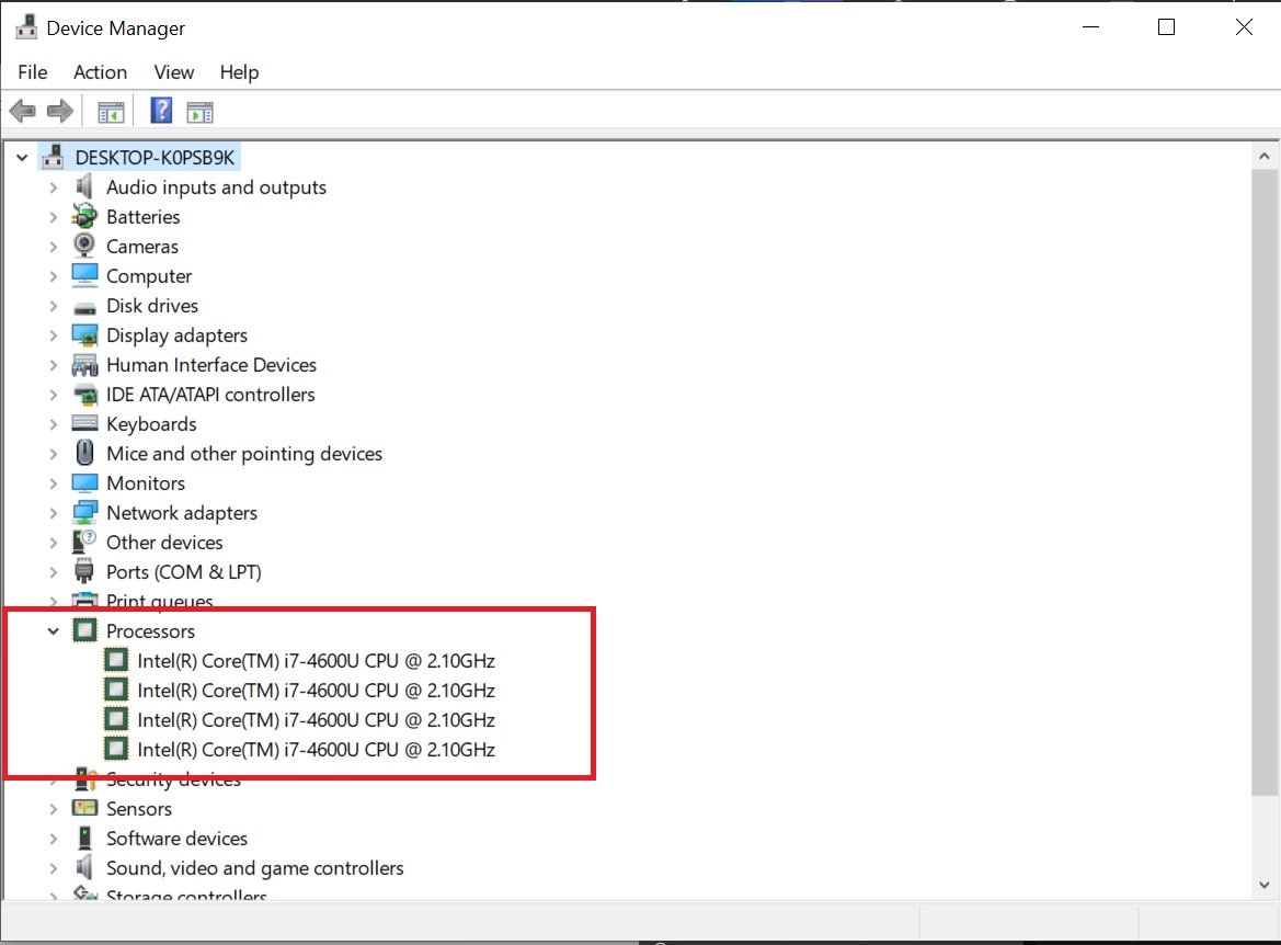 how to check pc specs through device manager