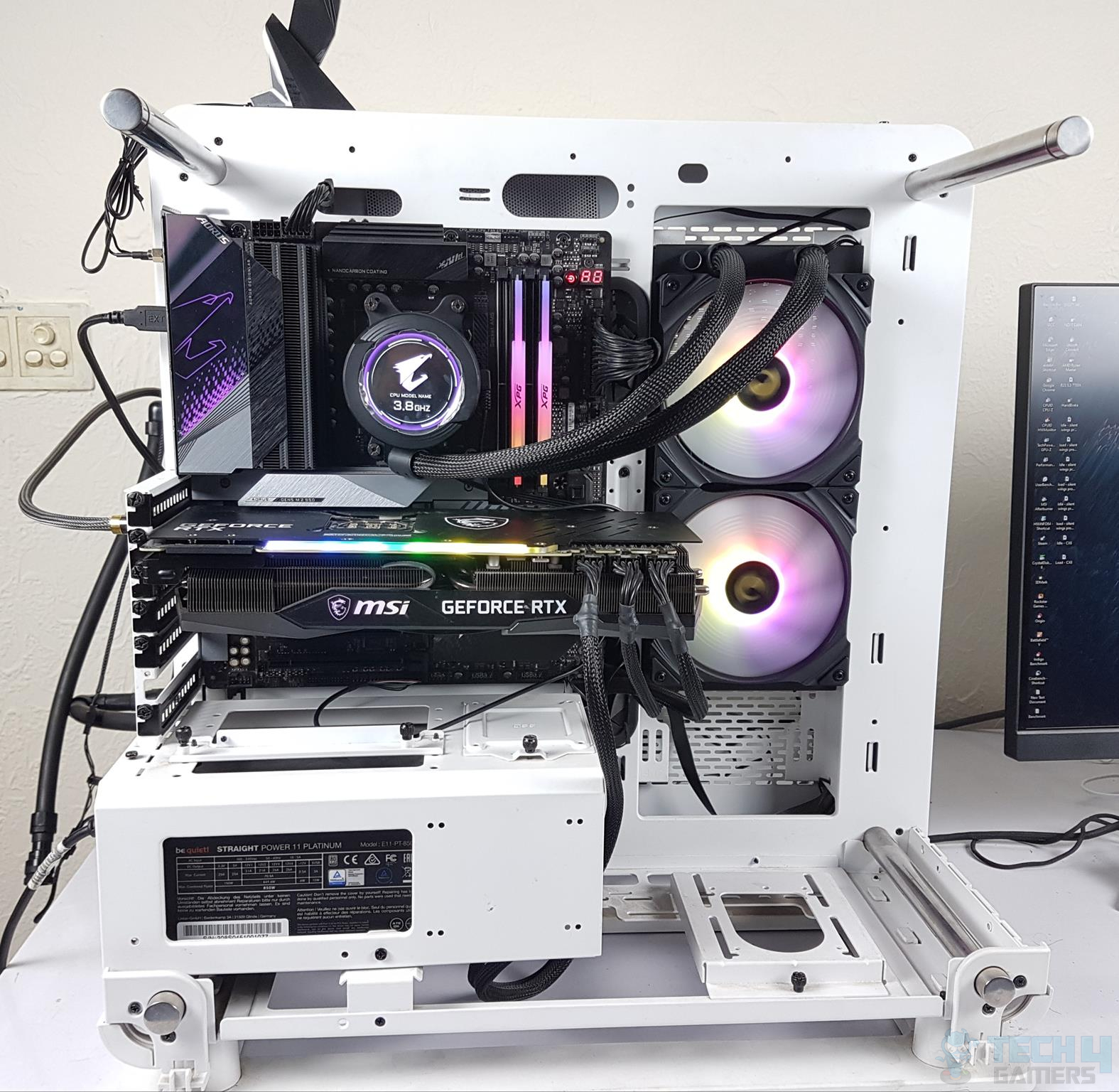 AORUS WATERFORCE X 280 The complete testing rig in all its glory