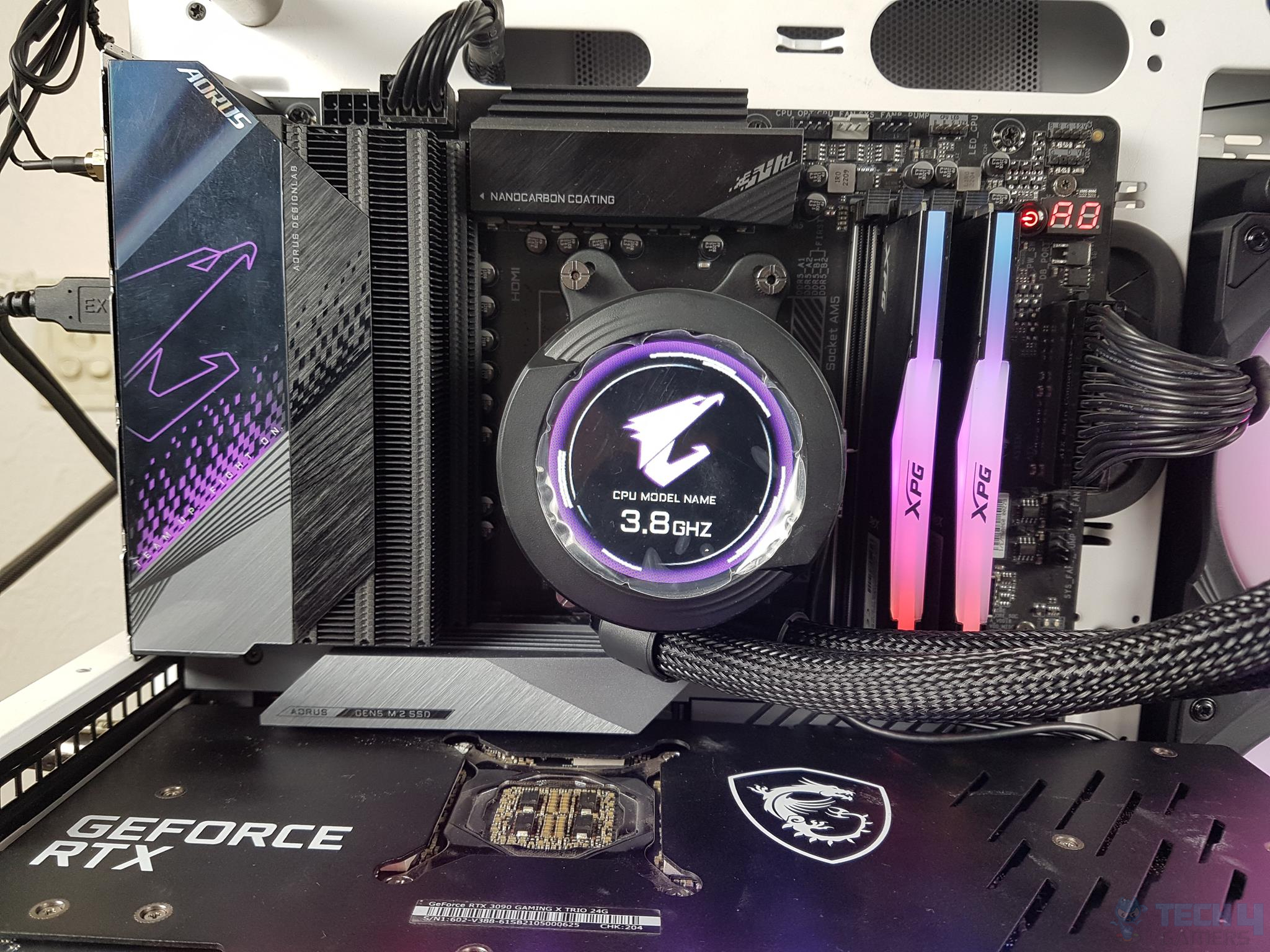 AORUS WATERFORCE X 280 Installed on the motherboard