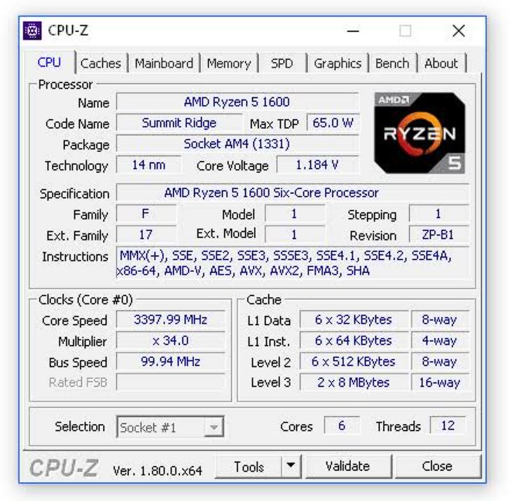 Checking CPU-Z for overclocked CPU