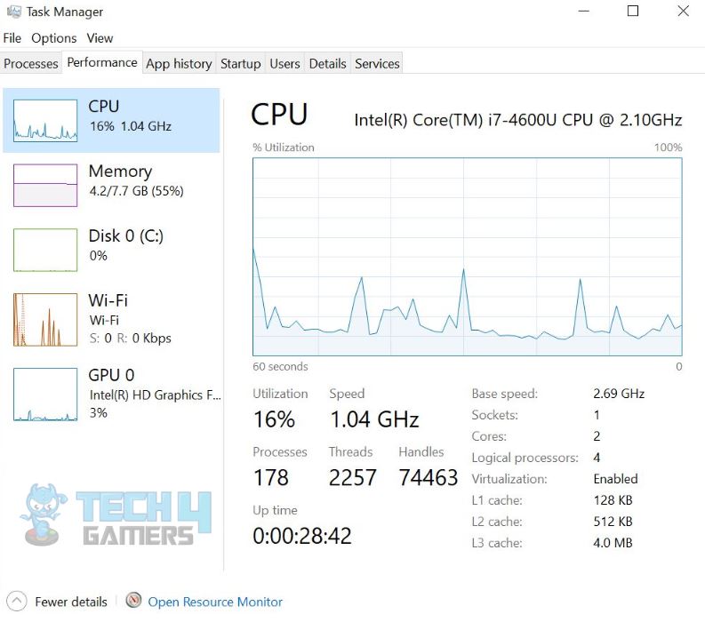 Resource Monitor To Check PC Specs