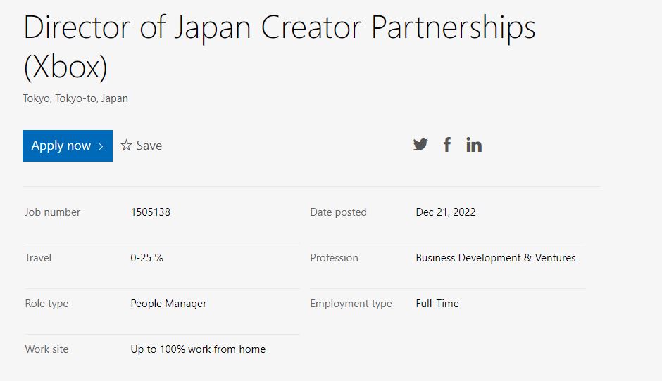 Xbox Director of Japan Creator Partnerships