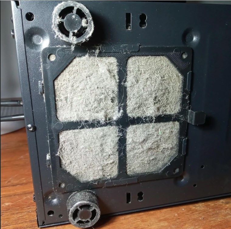 dust covering PSU dust filter.