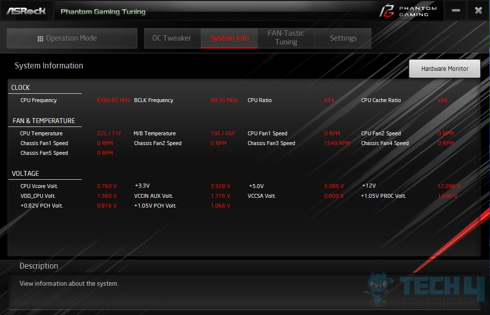 ASRock Z790 PG Riptide — ASRock Phantom Gaming Tuning System Info