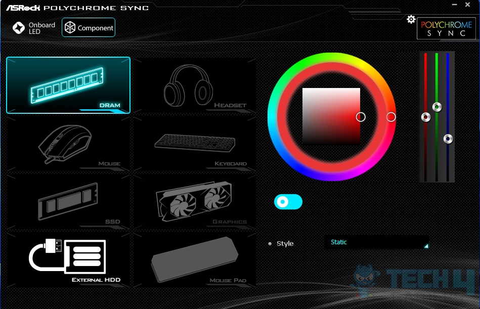 ASRock Z790 PG Riptide — POLYCHROME SYNC component section