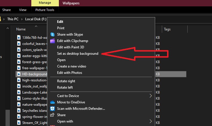 File Explorer for Desktop Background