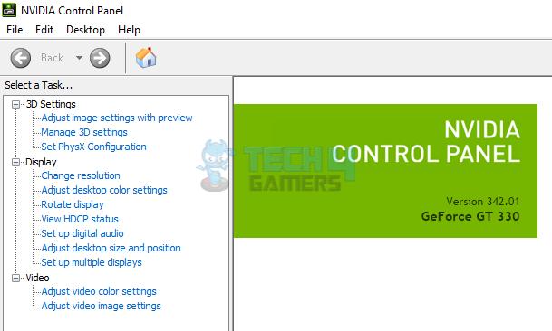 Open System Tray then go to NVidia Control Panel and select help
