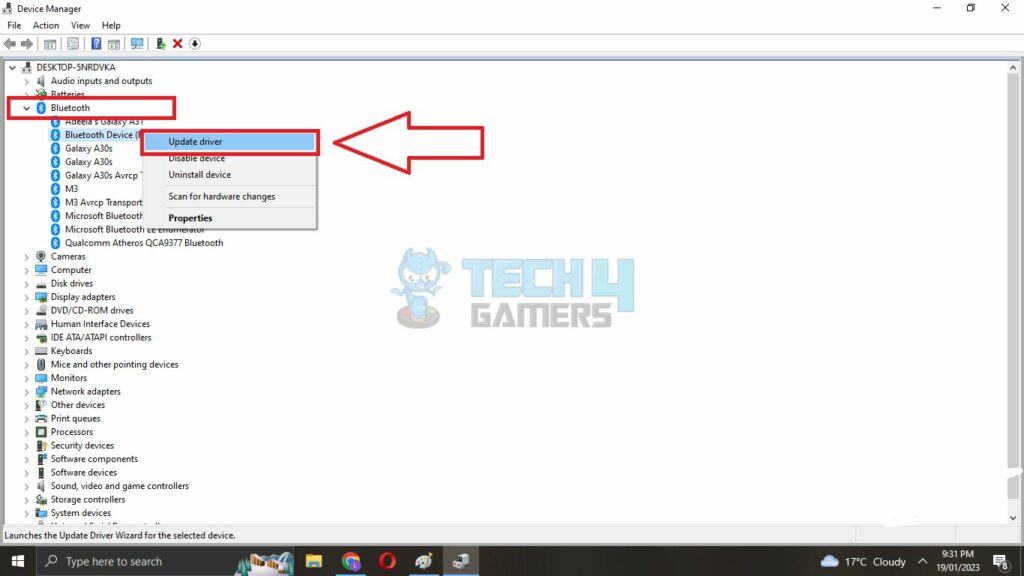 Bluetooth Drivers inside Device Manager