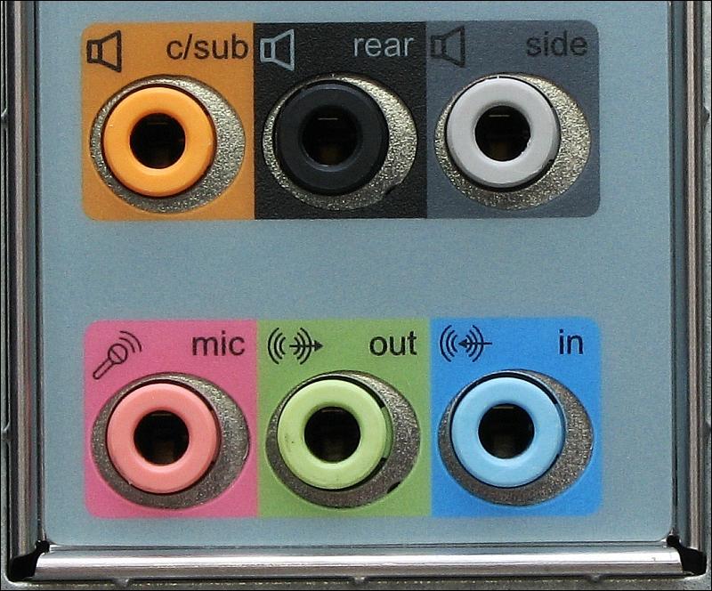 Different Colored PC Audio Ports
