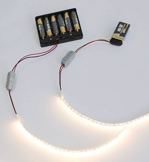 Wire RGB LED strip to battery pack 