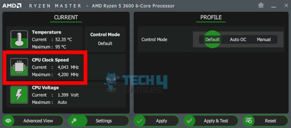 AMD CPU clock speed