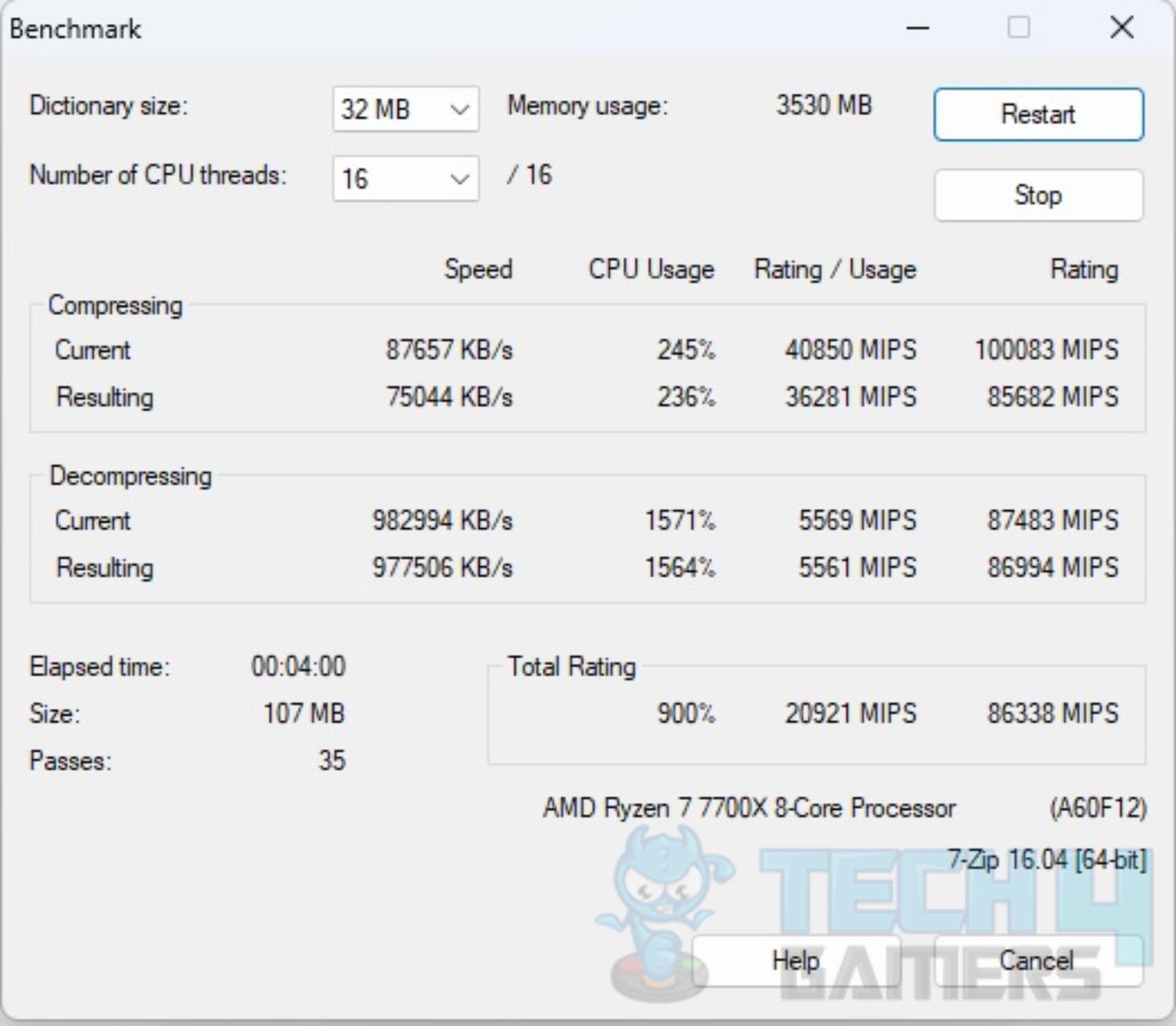 ASRock B650E PG-ITX WIFI — 7-Zip result