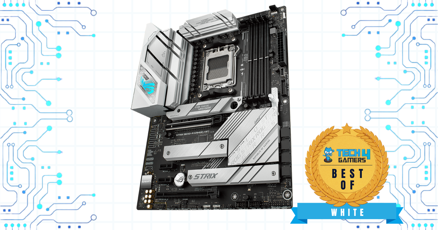 Best White Motherboard For Ryzen 9 7900X3D — ASUS ROG Strix B650-A Gaming WiFi