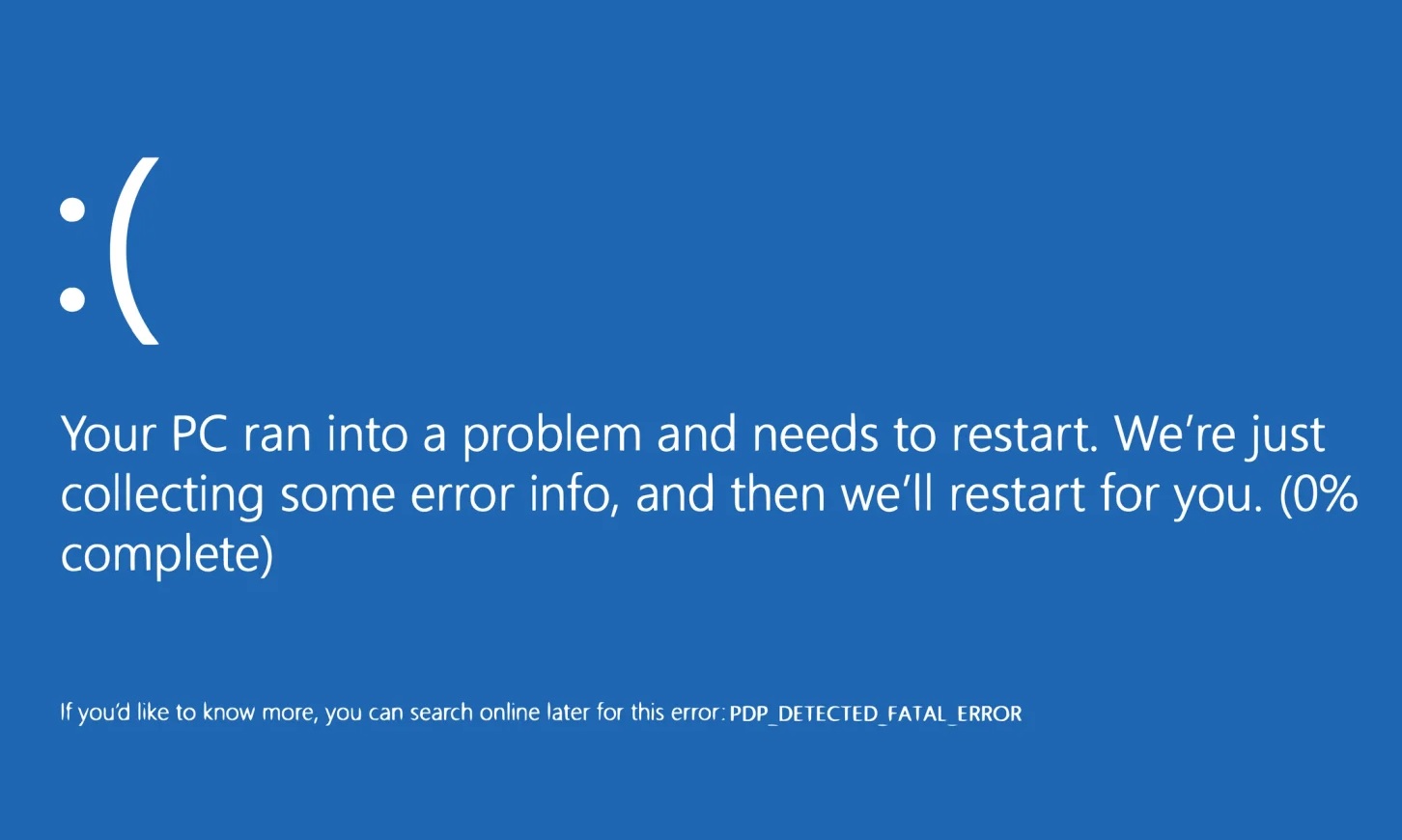 Blue Screen Of Death due to power suply failure