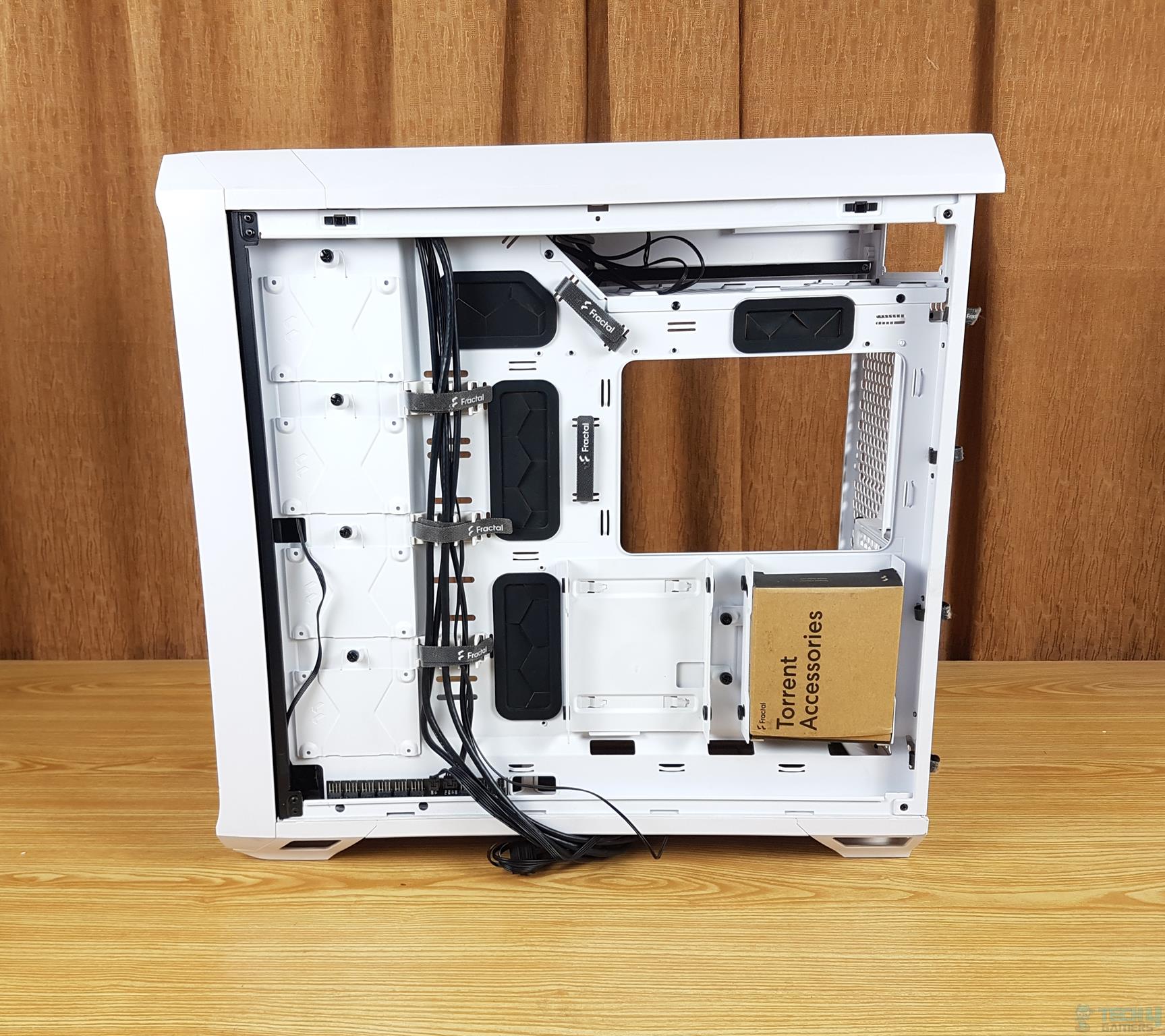 Fractal Design Torrent White TG Clear Tint PC Case — The backside without the cover