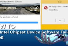 Intel Chipset Device Software Failed