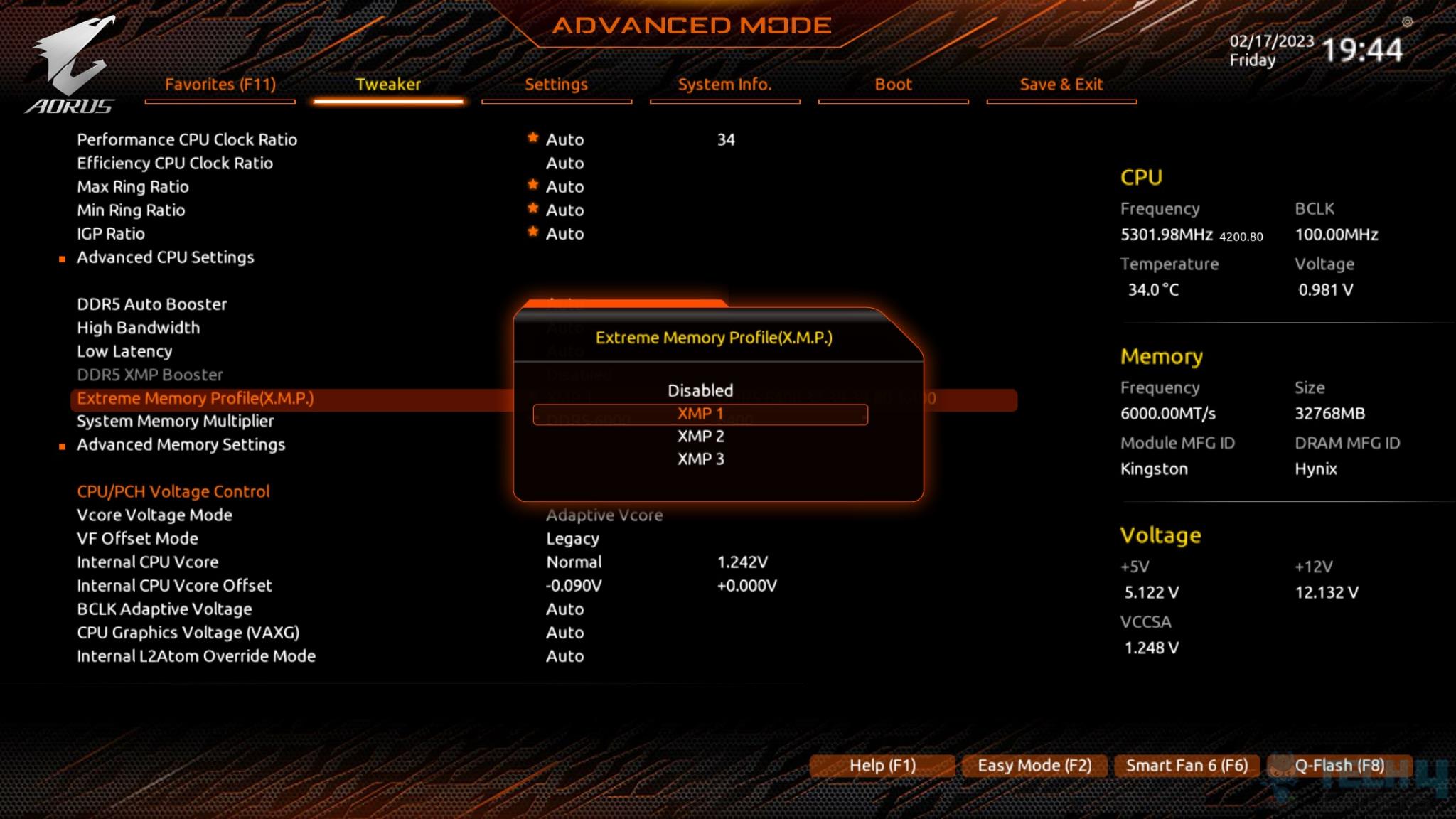 Switching between XMP Profiles