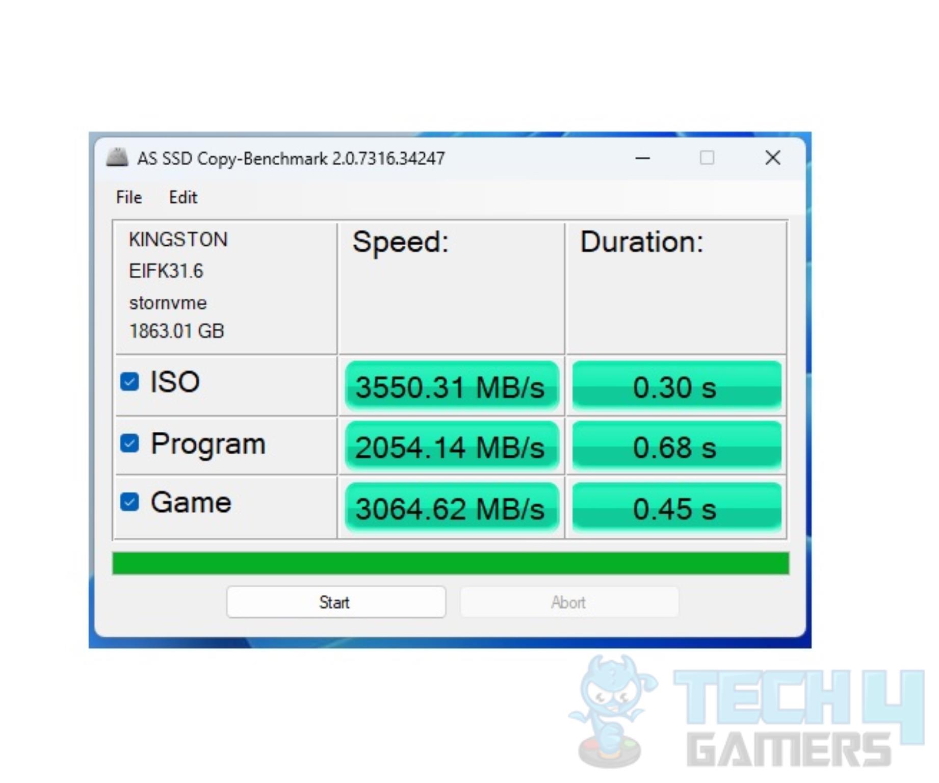 Kingston Fury Renegade 2TB NVMe SSD — AS SSD Copy Benchmarks