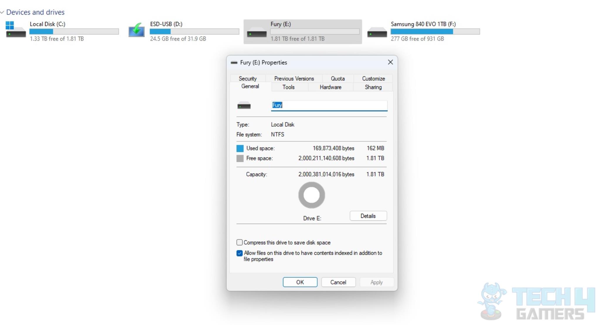 Kingston Fury Renegade 2TB NVMe SSD — SSD Properties