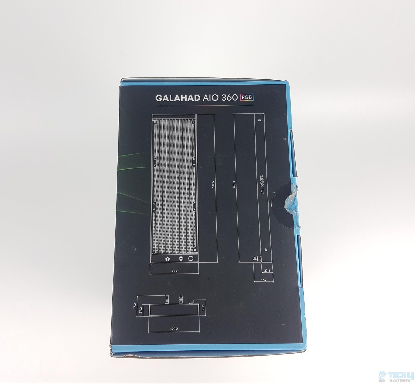 Lian Li GALAHAD 360 White Cooler — A sideview of the box