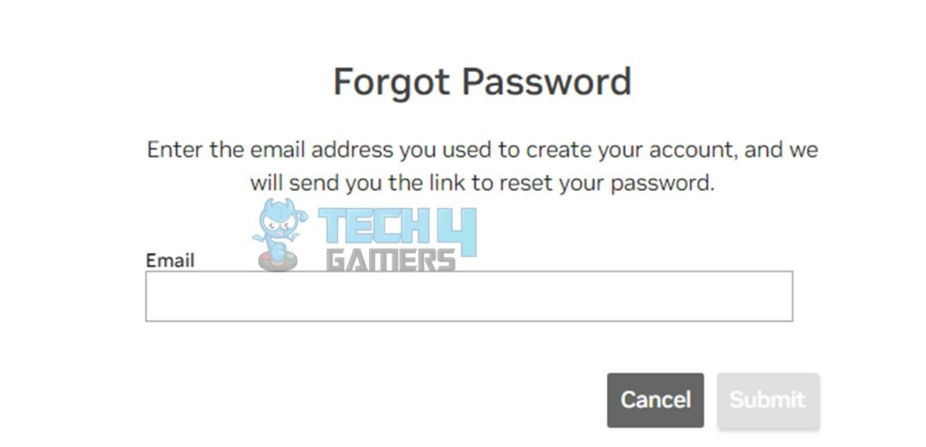 NVIDIA forgot password