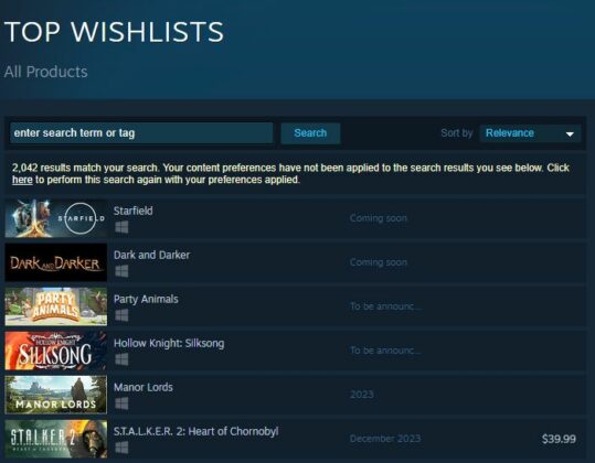 Starfield Is Currently The Most Wishlisted Steam Game   Starfield Steam Wishlist 539x420 