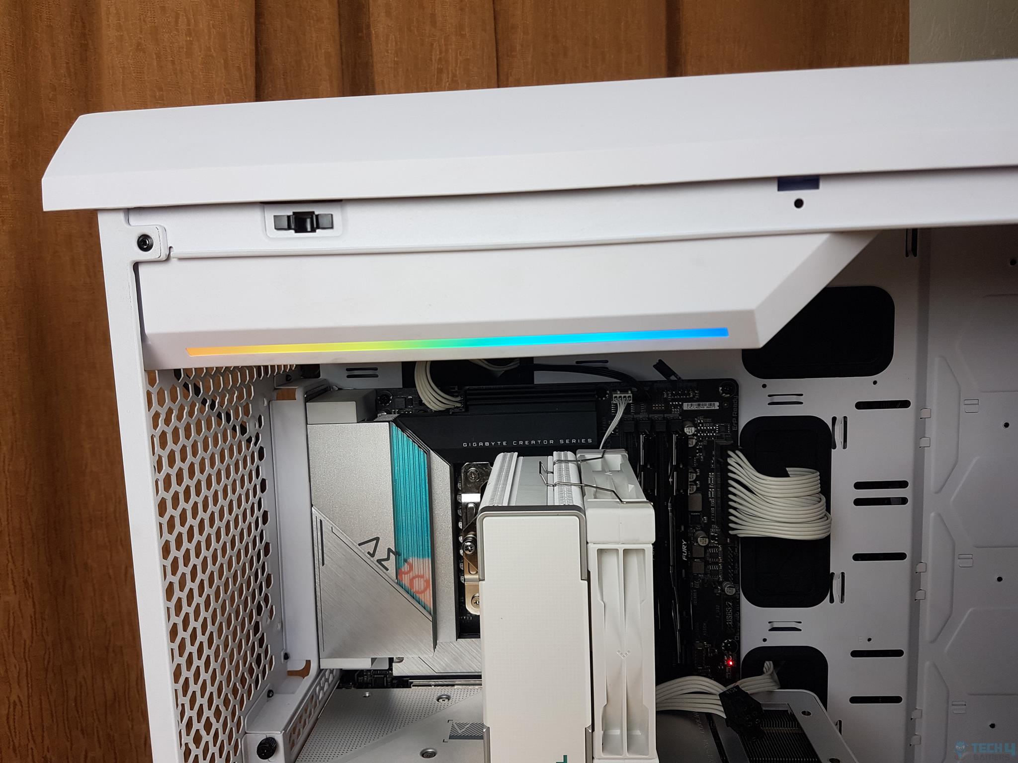 Fractal Design Torrent White TG Clear Tint PC Case — Digital RGB lighting from the PSU bay 1