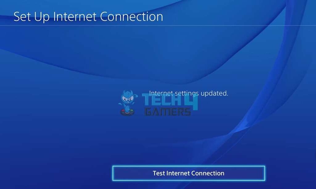 After setting up DNS, test internet connection.