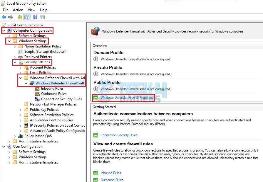 Go To Windows Defender Firewall Security