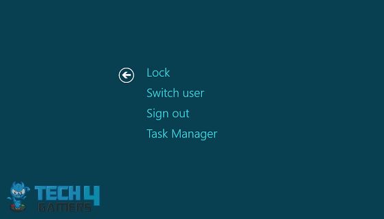 Windows 8 screen lock option