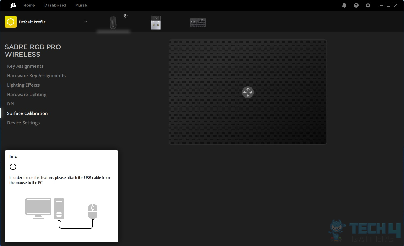 CORSAIR Sabre RGB Pro Wireless Gaming Mouse — iCUE Surface Calibration