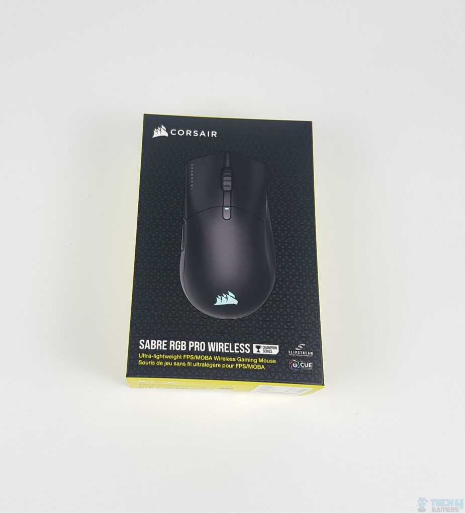 CORSAIR Sabre RGB Pro Wireless Mouse Packaging (Image By Tech4Gamers)