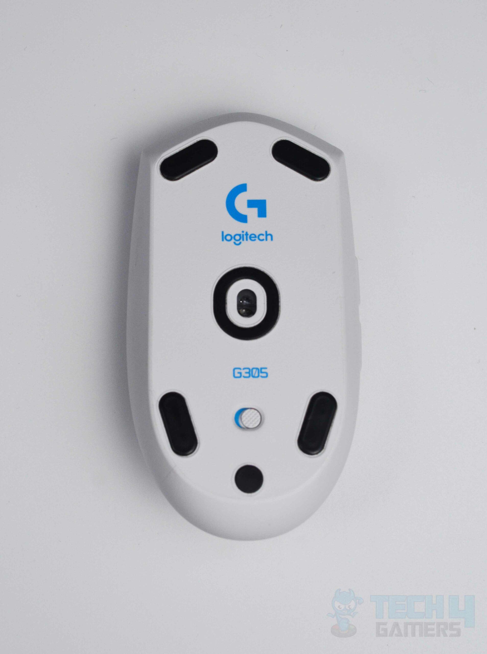 Logitech G305 Hero Sensor On the Back of the Mouse