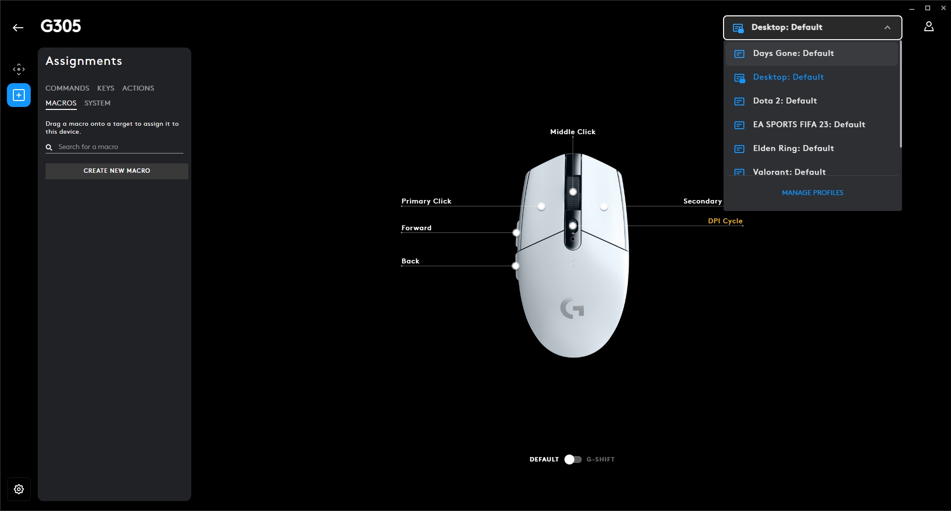 Logitech G305 Macros and Profiles