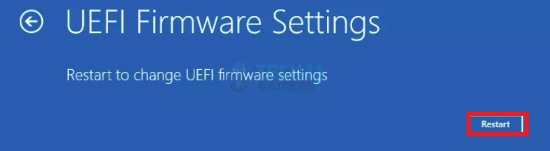 Resetting BIOS through UEFI firmware settings