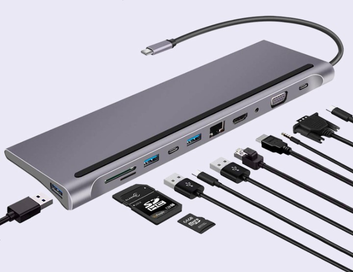 A type C connector dock station to add more USB ports to a PC
