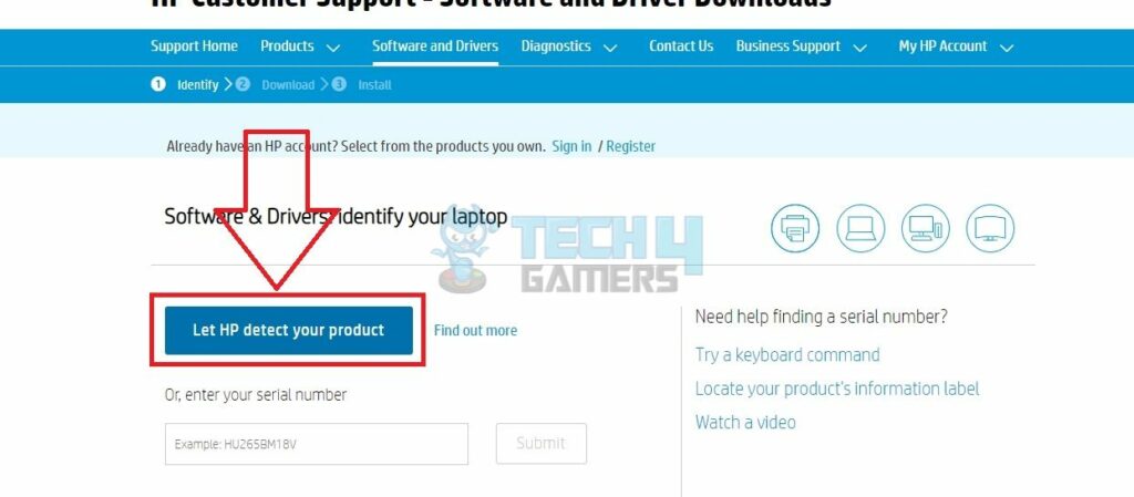 Let HP Detect Product