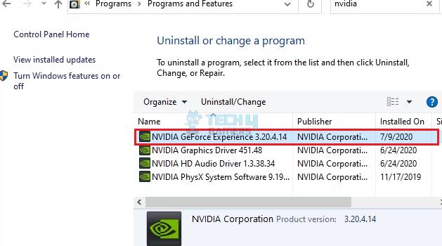 Remove NVIDIA GeForce Experience