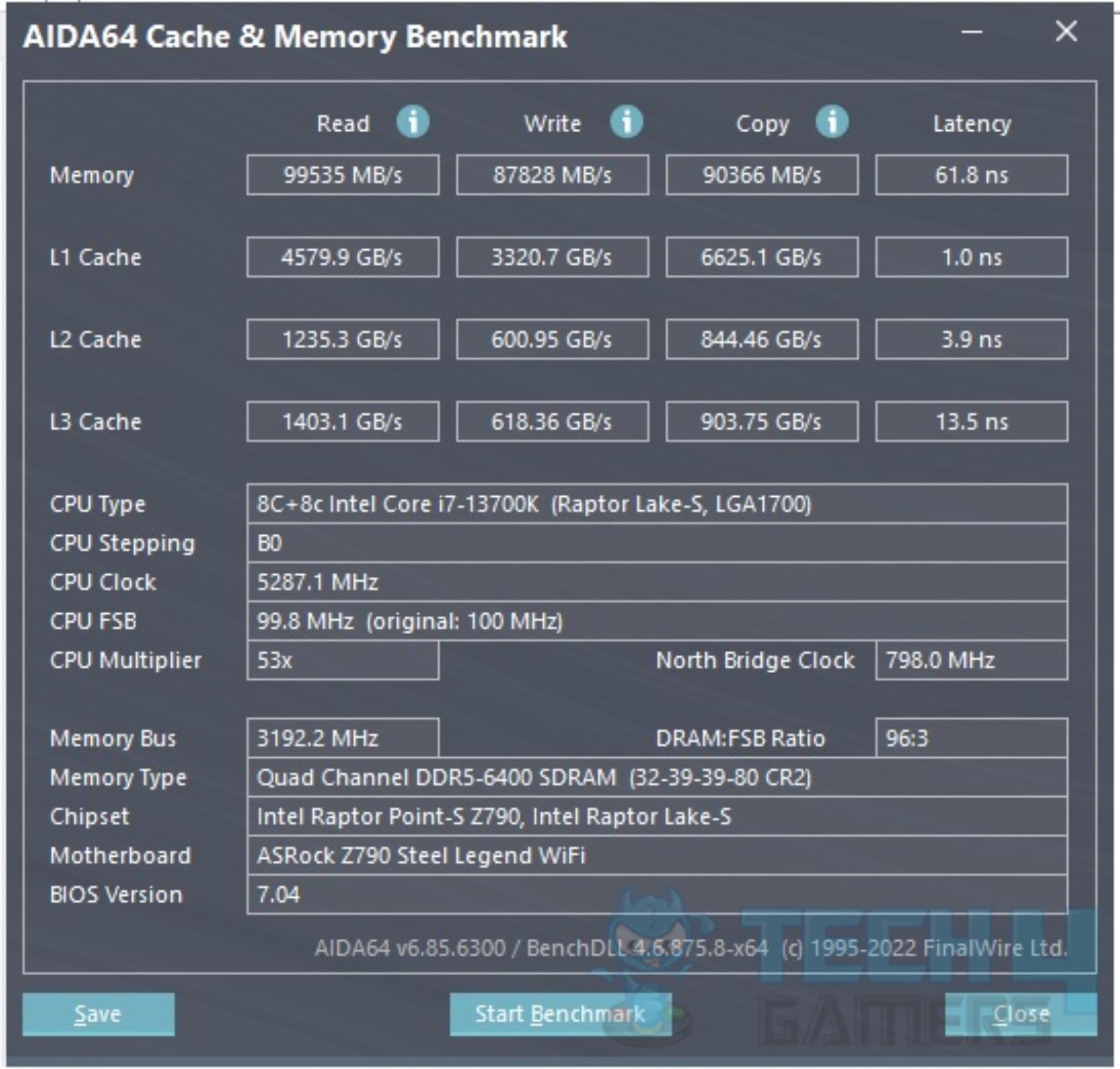 ASRock Z790 Steel Legend WiFi Motherboard — Result AIDA64 Memory