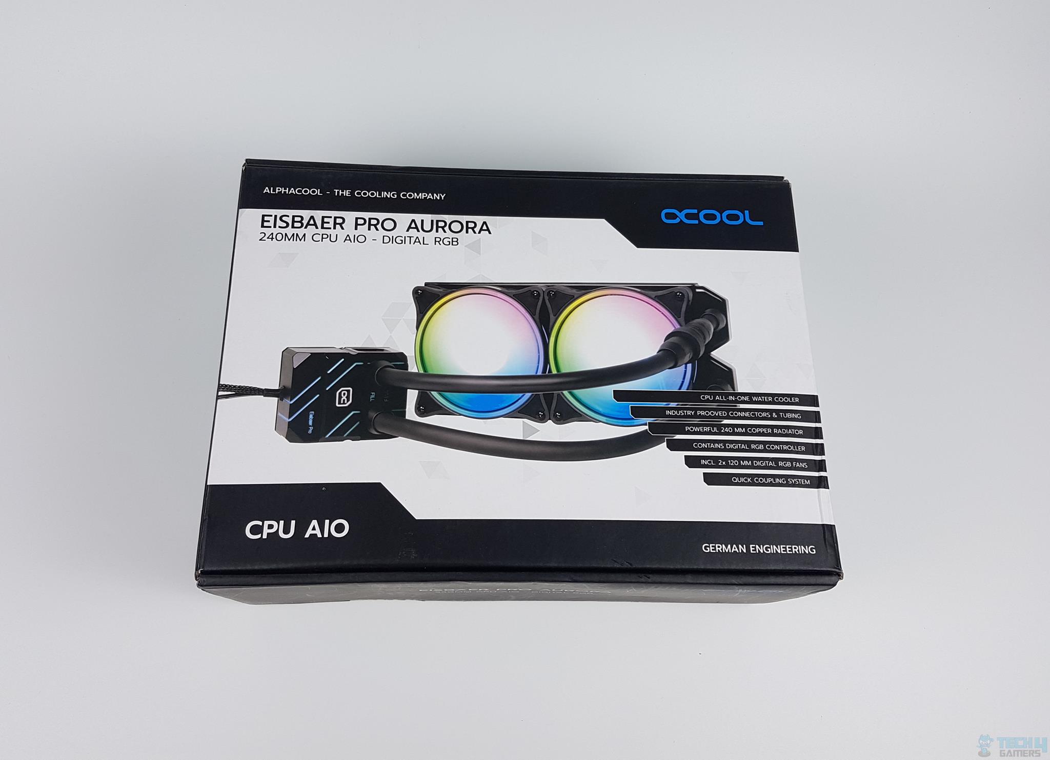 Alphacool Eisbaer PRO AURORA Digital - 240 CPU AIO — Packing Box Top View