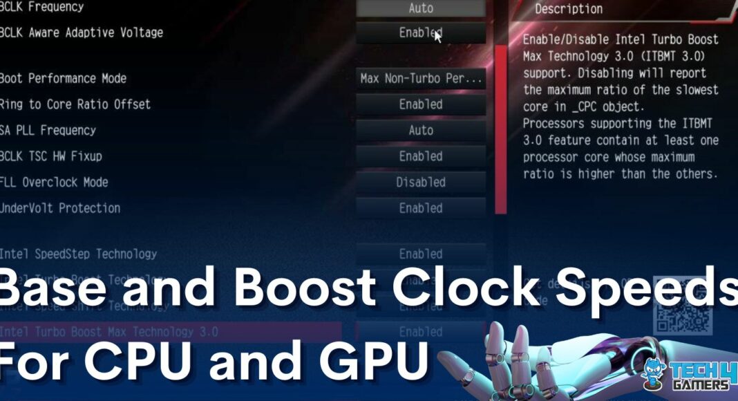 Base and Boost Clock Speeds For CPU and GPU