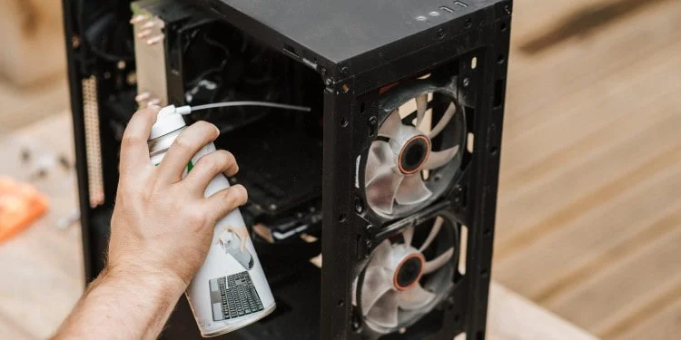 Clean Dusty PC With Compressed Air