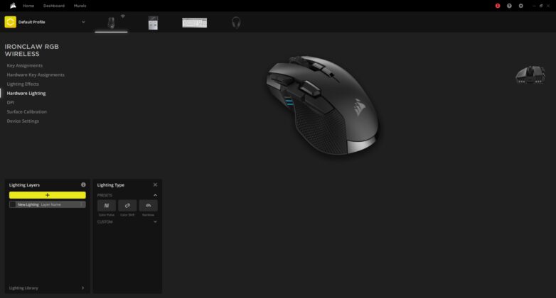 Corsair Ironclaw RGB Wireless - Hardware Lighting
