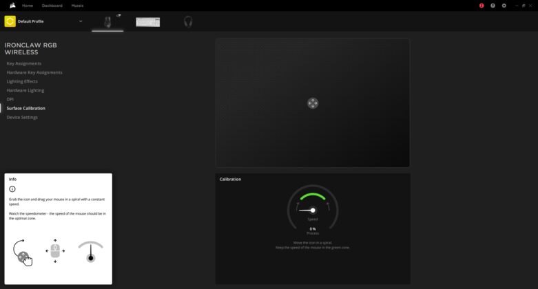 Corsair Ironclaw RGB Wireless - Surface Calibration
