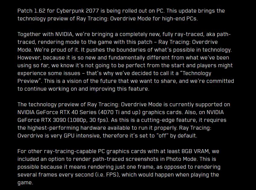 Cyberpunk 2077: Technology Preview Of New Ray Tracing Overdrive Mode Out  Now, GeForce News