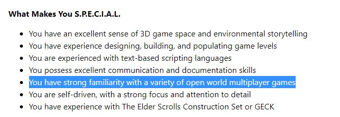 The Elder Scrolls 6 Multiplayer Associate Level Designer